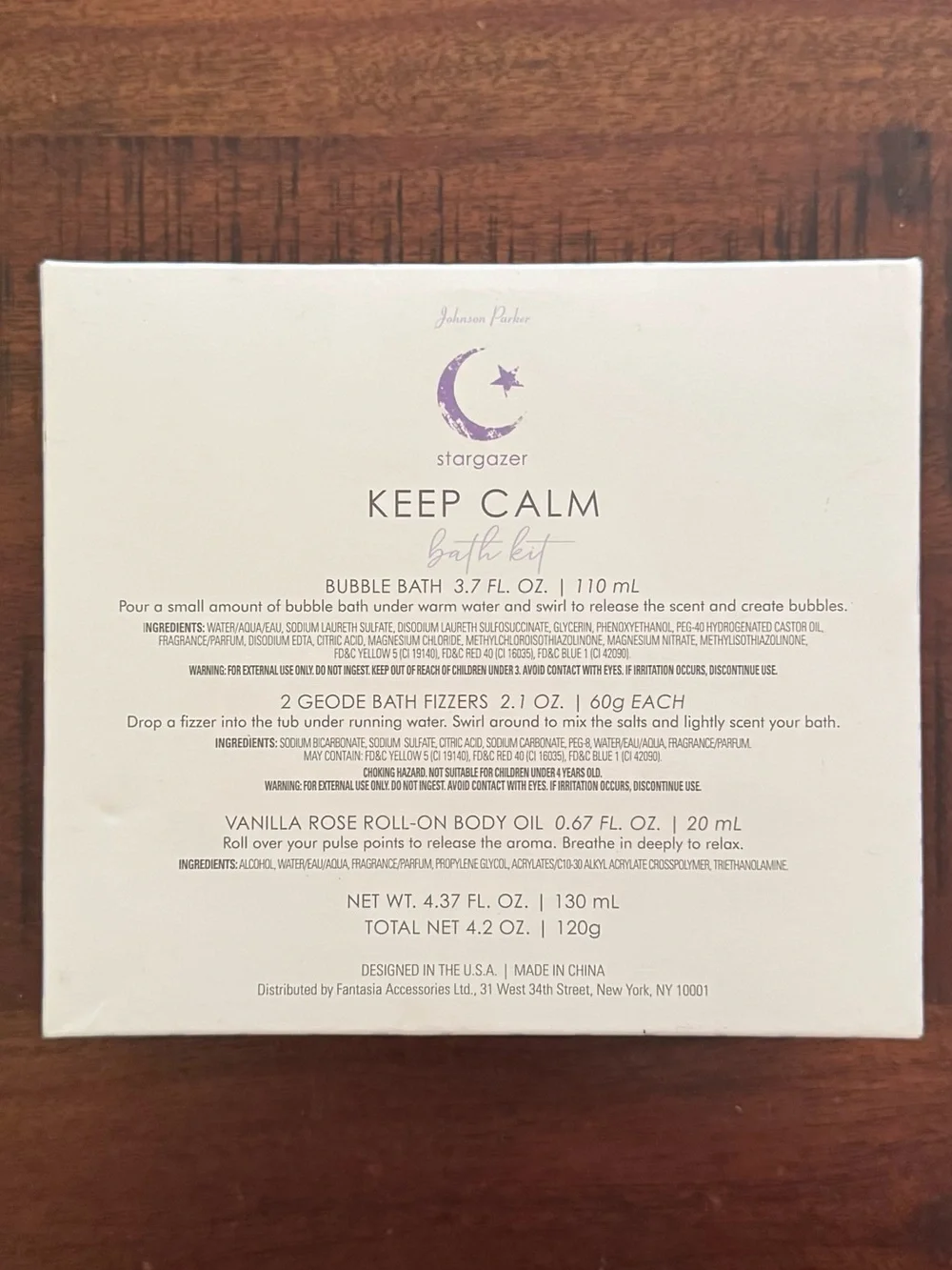 New Stargazer Keep Calm Bath & Chakra Bubble Bath Gift Set BATH FIZZERS BODY OIL